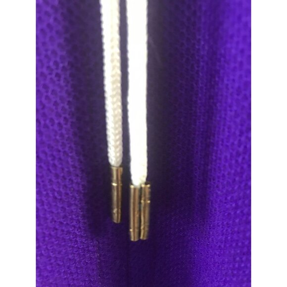 Vtg 1970's Mod Purple And White Lace Up Dress A Go Go Two Small Pockets Size 9 - Picture 5 of 10